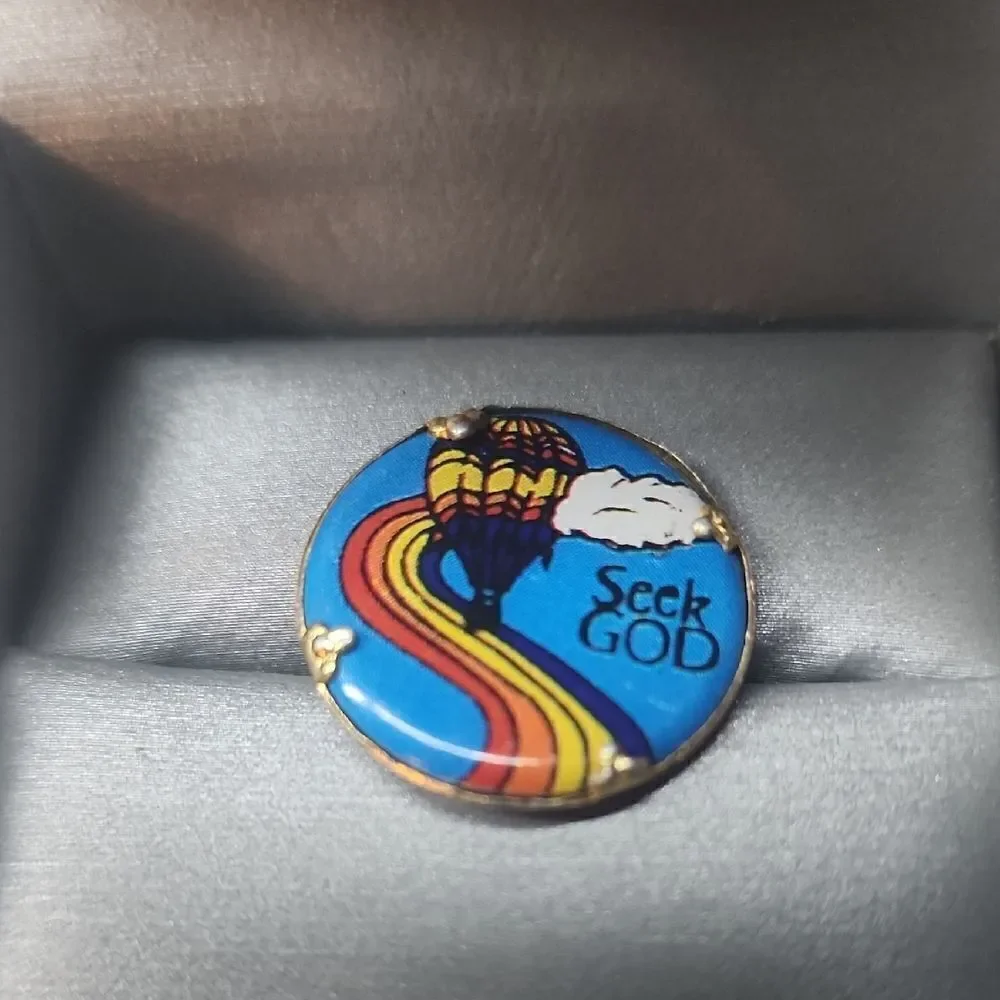 Vintage Seek God Pin Brooch